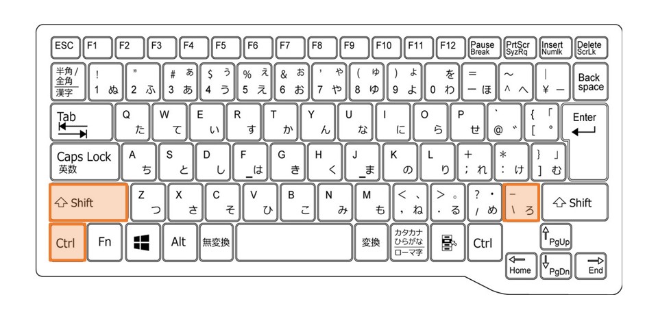 Windowsノート_罫線(枠線)を消す_ショートカット2