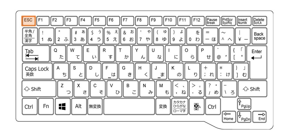 Windowsノート_Esc_ショートカット