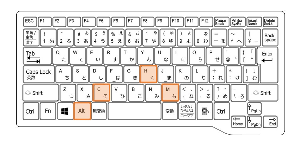 Windowsノート_セルを結合して中央揃え_ショートカット