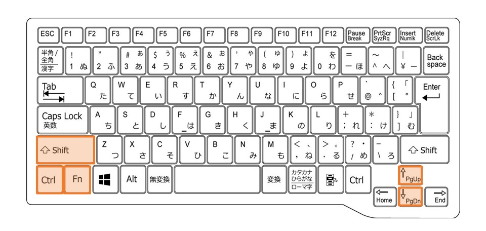 Windowsノート_シートの選択_ショートカット