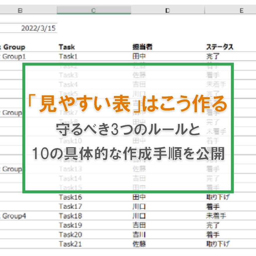 センスではなくルールで勝つ！Excelで見やすい表を作る「3つのルール